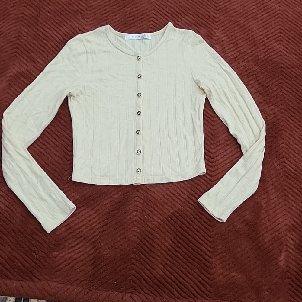 Altar'd State Cream Button-Up Top